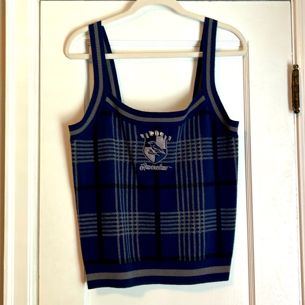 Wizarding Wolrd of Harry Potter Ravenclaw plaid sweater tank size Large NWT!